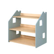 Regál na hračky – světle modrý (MDF) – výprodej skladu