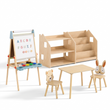 Knihovna + regál na hračky + Stolek se 2 židlemi + Malířský stojan — Sada BusyKids