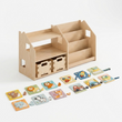 Knihovna + regál na hračky + Box na hračky ×2 + náplň dle výběru — Sada BusyKids · Puzzle [fill:puzzles]