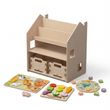 Regál 2v1 + Box na hračky ×2 + náplň dle výběru — Sada BusyKids · První vkládačky [fill:sorters]