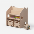 Regál 2v1 + Box na hračky ×2 + náplň dle výběru — Sada BusyKids · Aktivní kostka a vkládačka [fill:cube]
