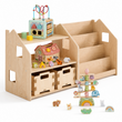 Knihovna + regál na hračky + Box na hračky ×2 + náplň dle výběru — Sada BusyKids · Tvary a motorika [fill:shapes]