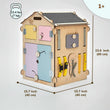 Dřevěný aktivity board domeček BusyKids - přírodní