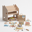 Regál 2v1 + Montessori box od 36 měsíců + náplň dle výběru — Sada BusyKids · Kuchyně: potraviny [fill:kitchenProps]