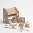 Regál 2v1 + Montessori box od 36 měsíců + náplň dle výběru — Sada BusyKids · Nádobí a jídlo [fill:food]
