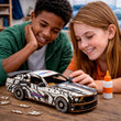 BusyKids Dřevěná 3D stavebnice Policejní muscle car