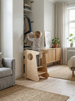 BusyKids Tower LUMO Nelakovaná — multifunkční věžový asistent