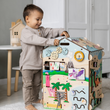 Dřevěný activity board domeček BusyKids - DINO s osvětlením