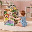 Dřevěný motorický domeček BusyKids – ZOO WORLD
