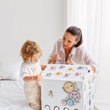 Dřevěný activity board domeček BusyKids – bílý