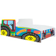 Dětská postel FARMI s grafikou a matrací - 140 x 70 / 160 x 80 cm