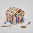 Dřevěný activity board MINI domeček BusyKids