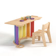Sada – Montessori houpačka / oboustranná deska / židle – duhové barvy