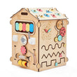Dřevěný aktivity board domeček BusyKids - přírodní